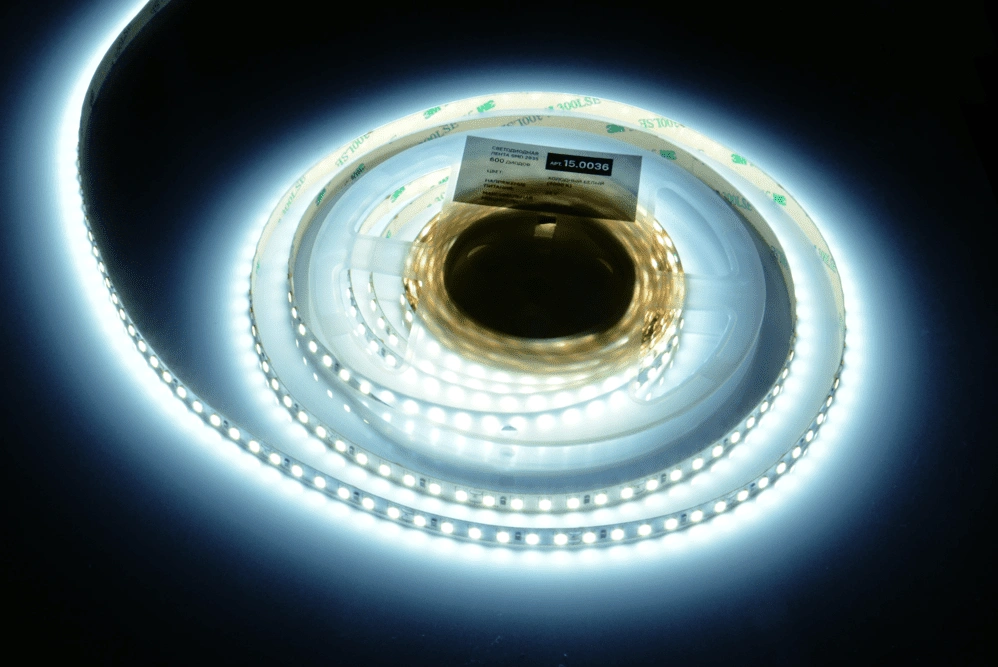 Лента светодиодная AQ LED-LINE 2835 120 LED/м 24V 9,6W/м 8 мм IP20 холодный белый 5 м