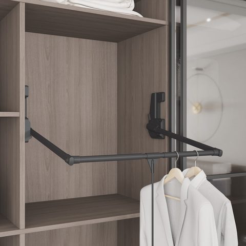 Лифт для Гардероба 850-1150x290x900мм Антрацит 15кг#/Lift for Wardrobe Anthracite 15kg#
