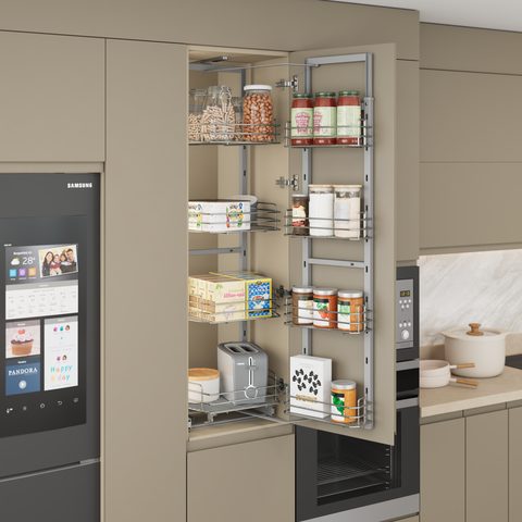 125-140 45cm Внутренняя система хранения, Хром#/125-140 45cm Twin Larder Chrome#