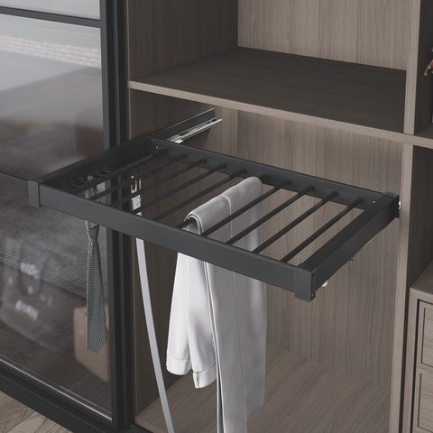 Алюминиевая вешалка для брюк 80см, Антрацит#/Anthracite Undermount Rail Aluminium Trouser Rack 80cm#