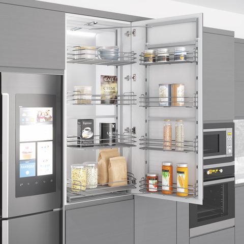 140-155 45cm Внутренняя система хранения, Хром#/140-155 45cm Twin Larder Chrome#