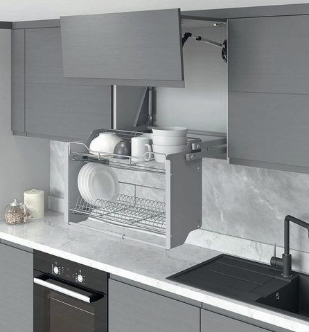 Модуль выдвижной для посуды 60 см Хром/Pull Down Shelf with Lift 60cm Chrome#