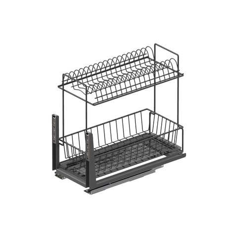 Нижняя встраиваемая сушилка+органайзер, 30см Антр#/Bottom Mounted Under-Workbench Plate Holder+baske