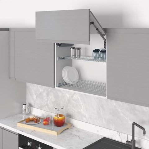 Сушилка для тарелок и стаканов с подносом 80см, Хром#/Plate Glass Shelf Set with Tray 80cm Chrome#