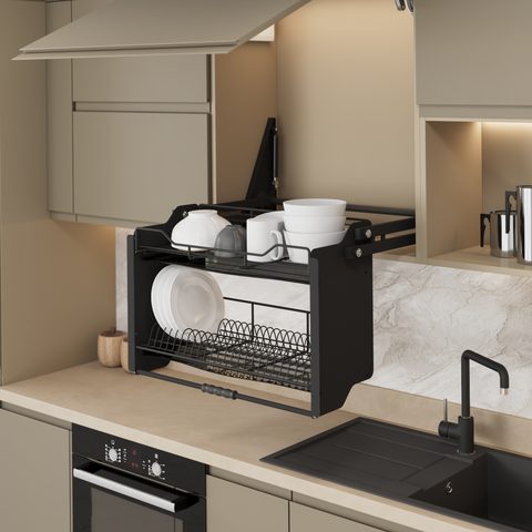 Модуль выдвижной для посуды 80 см Антрацит/Pull Down Shelf with Lift 80cm Anthracite#