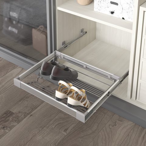 Алюминиевая полка для обуви с доводчиком 60см#/Aluminium Shoe Holder with Telescopic Rail 60cm#