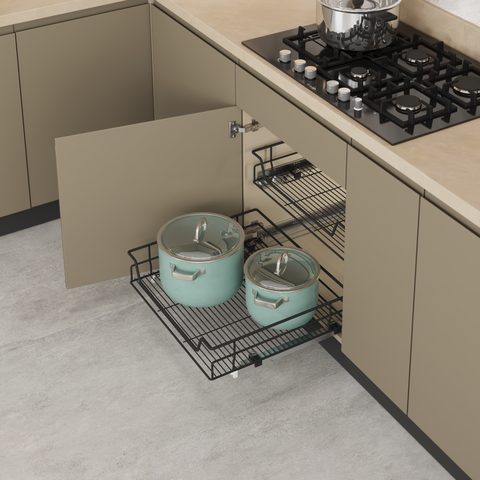 Выдвижная корзина 70 см, Антрацит#/Independent Drawer with Undermount Rail 70cm Anthracite#