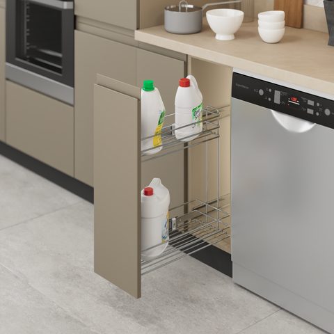 Держатель для моющих средств — 16 см/22 см, Хром#/Detergent Holder with Side Rail - 16cm/22cm Chrome