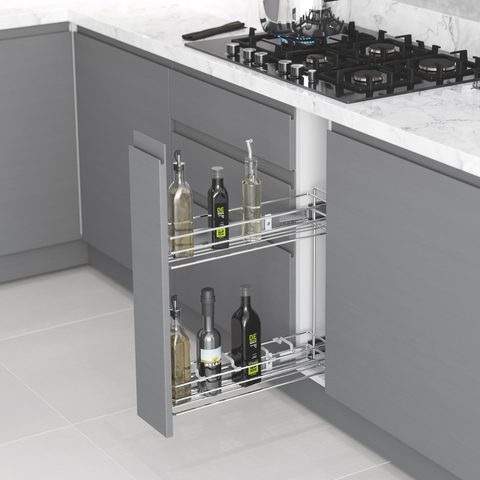 Бутылочница 150мм, Хром#/Bottle Holder with Side Rail Chrome#